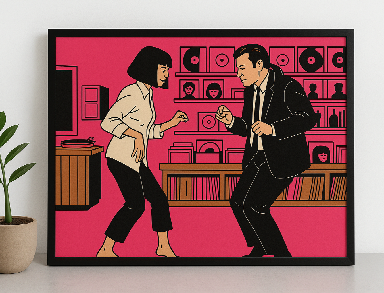 Pulp Fiction Dance Scene Art Print (Vinyl Record Store)
