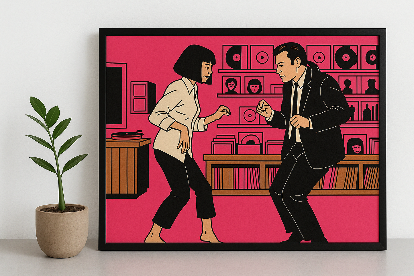 Pulp Fiction Dance Scene Art Print (Vinyl Record Store)
