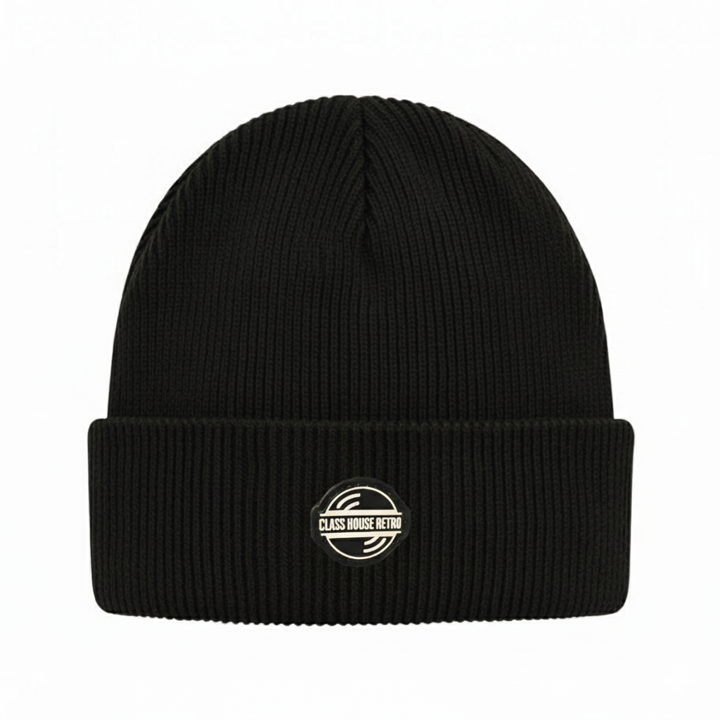 CHR Short Cuffed Black Beanie