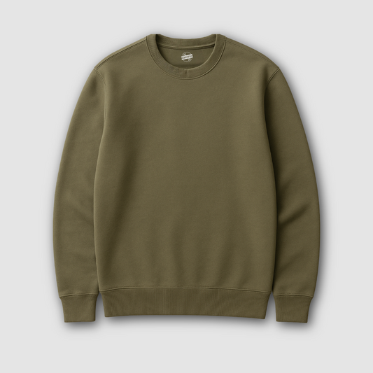 Khaki Green sweatshirt on a light gray background